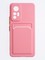 Накладка силиконовая Winter с кардхолдером для Xiaomi Mi 12 Lite розовая - фото 63711