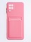 Накладка силиконовая Winter с кардхолдером для Samsung Galaxy A12 розовая