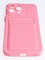 Накладка силиконовая Winter с кардхолдером для Apple iPhone 15 Pro Max розовая - фото 64569