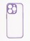 Накладка пластиковая с силиконовой окантовкой с защищенной камерой для iPhone 15 Pro сиреневая - фото 64763