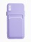 Накладка силиконовая Winter с кардхолдером для Apple iPhone X/XS сиреневая - фото 64779